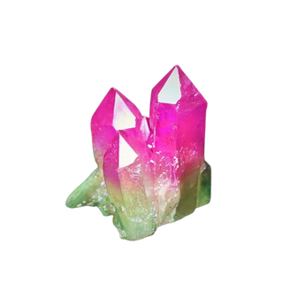Watermelon Aura Quartz Cluster (266g) - Joy, Heart Healing & High‑Vibration Energy - Heavenly Crystals Online