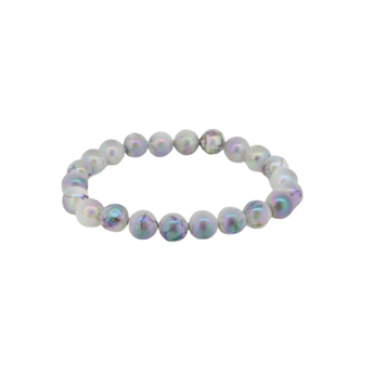White Aura Howlite Bracelet (8mm) Calm, Clarity & High‑Vibration Energy - Heavenly Crystals Online