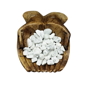 White Howlite Chips (100g) Pouch for Calm Mind, Patience & Crown Chakra Wisdom - Heavenly Crystals Online