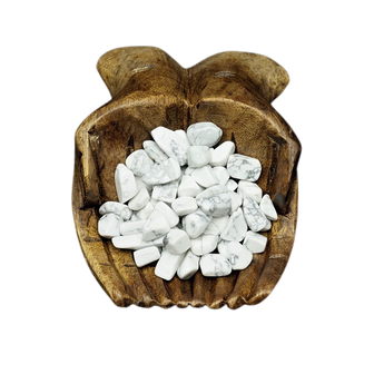 White Howlite Chips (100g) Pouch for Calm Mind, Patience & Crown Chakra Wisdom - Heavenly Crystals Online