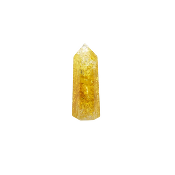 Yellow Fire & Ice Quartz Generator Point (127g) – High‑Vibration Clarity, Joy & Energy Activation - Heavenly Crystals Online