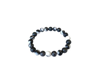 Zebra Jasper Bracelet (8mm) Grounding, Balance & Yin–Yang Harmony - Heavenly Crystals Online