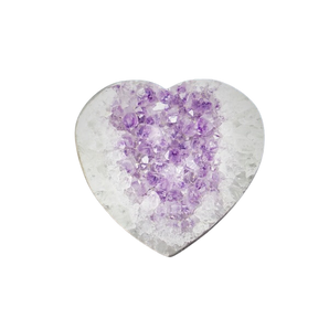 amethyst-geode-heart-662g-stand-love-healing - Heavenly Crystals Online