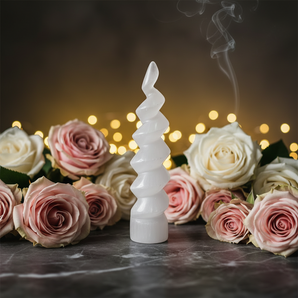 Selenite Spiral Horn - Energy Cleansing & Aura Purification Crystal