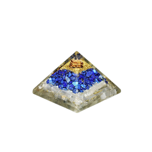 Selenite, Lapis Lazuli, Clear Quartz, Copper Orgonite Pyramid