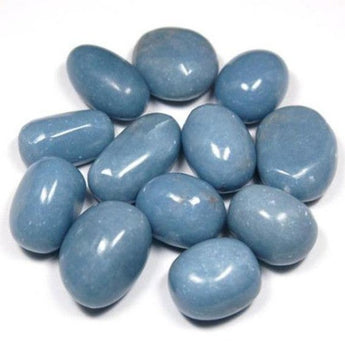 Angelite Crystal Tumbled Stone – Balance, Healing Energy & Spiritual Awakening - Heavenly Crystals Online