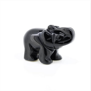 Black Obsidian Elephant (44g) – Protection, Grounding & Energetic Shielding - Heavenly Crystals Online