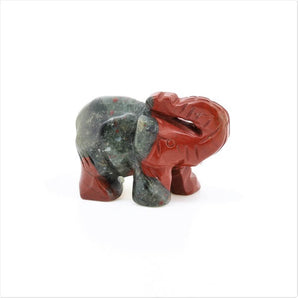 Bloodstone Jasper Elephant (29g) – Strength, Courage & Grounding Protection - Heavenly Crystals Online