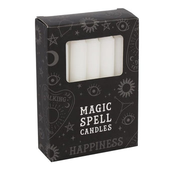 Magic Spell Candles – White Happiness (12 Pack) Purity, Joy & Positive Intentions - Heavenly Crystals Online