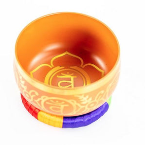 Orange Brass Singing Tibetan Bowl include Striker & Cushion - Sacral Chakra - Sexuality & Creativity - Heavenly Crystals Online