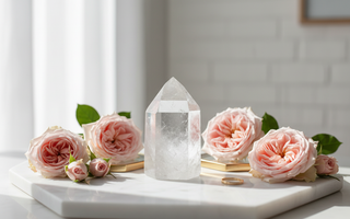 Clear quartz channeling crystals with 7-3 formation for divine connection, higher guidance and spiritual clarity