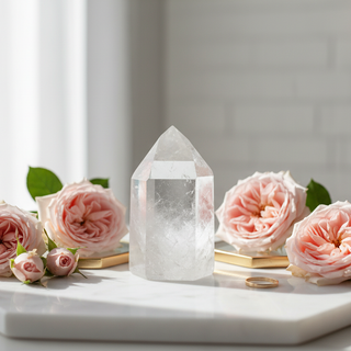Clear quartz channeling crystals with 7-3 formation for divine connection, higher guidance and spiritual clarity