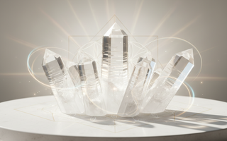 Lemurian Quartz crystal points showing transmitter and channeling formations with horizontal striations
