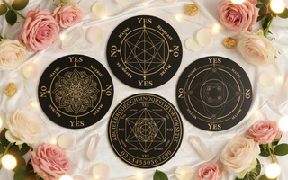Luxury pendulum boards with roses and fairy lights for sacred divination, intuition and spiritual guidance
