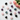 Assorted crystal palm stones and worry stones including rose quartz, amethyst, black obsidian and labradorite arranged on white marble with soft pink roses