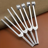 4‑Piece Alloy Tuning Fork Set (136.1Hz, 128Hz, 384Hz, 256Hz) with Wooden Hammer, Activator & Leather Case - Heavenly Crystals Online