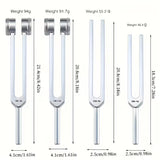 4‑Piece Alloy Tuning Fork Set (136.1Hz, 128Hz, 384Hz, 256Hz) with Wooden Hammer, Activator & Leather Case - Heavenly Crystals Online