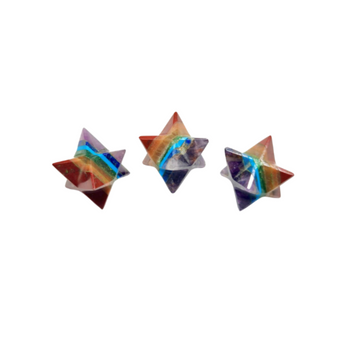 7 Chakra Merkabah Star – Sacred geometry crystal for chakra healing & energy balance - Heavenly Crystals Online
