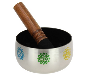 7 Chakra Silver Tibetan Singing Bowl – Sound Healing & Meditation - Heavenly Crystals Online