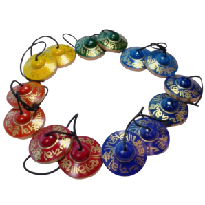 7 Chakra Tingshas – Tibetan Sound Healing Bells for Meditation, Cleansing & Energy Alignment - Heavenly Crystals Online