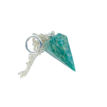 Amazonite Pendulum – Calming Divination Tool with Velvet Pouch - Heavenly Crystals Online