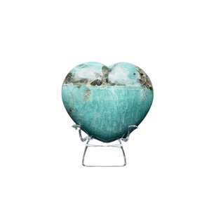 Amazonite with Hematite Heart (120g) – Grounding Crystal for Courage & Truth - Heavenly Crystals Online