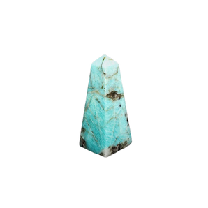 Amazonite with Hematite Tower (167g) – Calm, Grounding, Protection & Emotional Balance - Heavenly Crystals Online