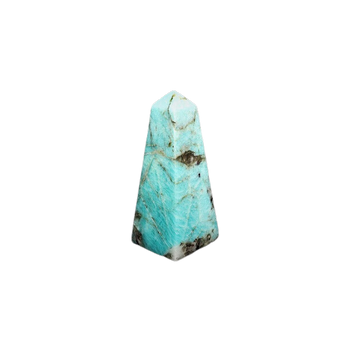 Amazonite with Hematite Tower (167g) – Calm, Grounding, Protection & Emotional Balance - Heavenly Crystals Online