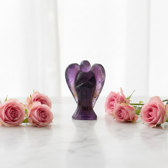 Amethyst Angel (50mm) Calming Crystal Carving for Spiritual Protection & Peace - Heavenly Crystals Online