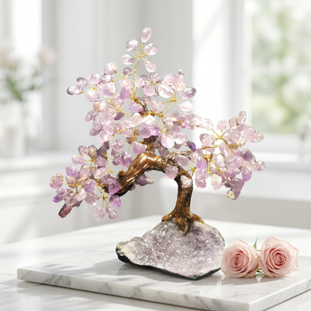 Amethyst Bonsai Tree on Amethyst Cluster (1.915kg) Crystal Energy Decor - Heavenly Crystals Online