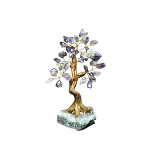 Amethyst Bonsai Tree on Amethyst Cluster (256g) - Calm, Intuition & High‑Vibration Crystal Decor - Heavenly Crystals Online