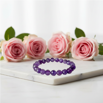 Amethyst Faceted Bracelet - Intuition, Calm & Spiritual Awareness - Heavenly Crystals Online
