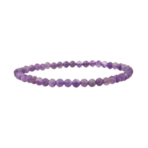 Amethyst Faceted Bracelet (3mm) - Intuition, Calm & Spiritual Awareness - Heavenly Crystals Online