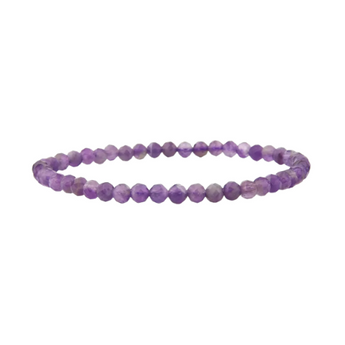 Amethyst Faceted Bracelet (3mm) - Intuition, Calm & Spiritual Awareness - Heavenly Crystals Online