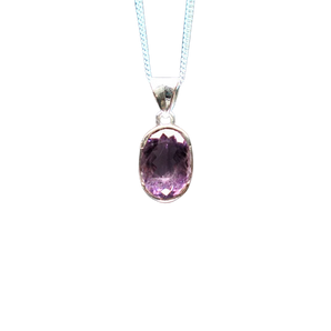 Amethyst Faceted Pendant in 925 Sterling Silver | Clarity & Intuition - Heavenly Crystals Online