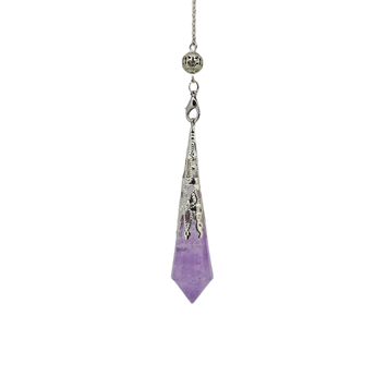 Amethyst Faceted Pendulum with Velvet Pouch – Crystal Divination Tool -Heavenly Crystals Online