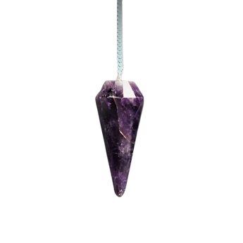 Amethyst Faceted Pendulum with Velvet Pouch – Crystal Divination Tool -Heavenly Crystals Online