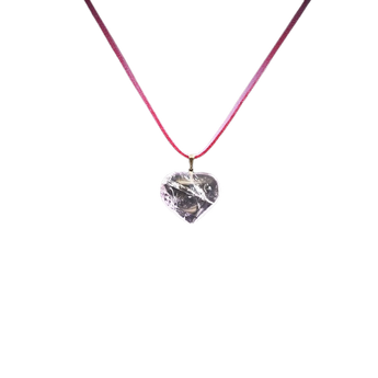 Amethyst Heart Pendant on Black Cord (30mm) - Balance & Protection -Heavenly Crystals Online