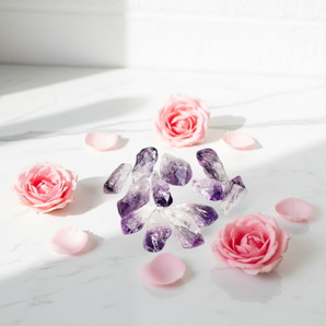 Amethyst Natural Points (100g) in Organza Bag – Calm, Protection & Spiritual Clarity - Heavenly Crystals Online