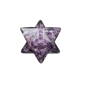 Amethyst Orgonite Merkabah Star (137g) Sacred Geometry Crystal for Healing & Energy Balance - Heavenly Crystals Online