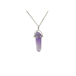 Amethyst Pendant with Silver Chain