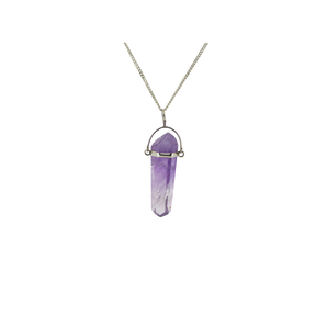 Amethyst Pendant with Silver Chain