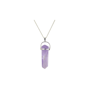 Amethyst Pendant with Silver Chain