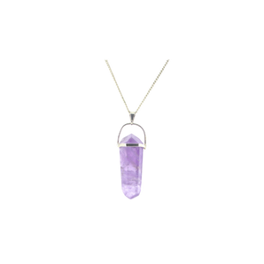 Amethyst Pendant with Silver Chain