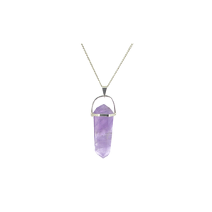 Amethyst Pendant with Silver Chain