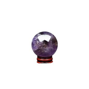 Ametrine Sphere with Wooden Stand (156g) – Balance, Harmony & Mental‑Emotional Clarity Crystal - Heavenly Crystals Online