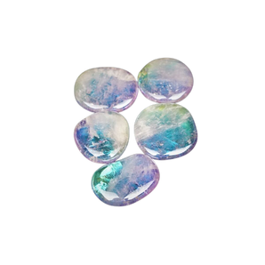 Angel Aura Amethyst Quartz Flat Worry Stone – Calm, Intuition & Higher Guidance - Heavenly Crystals Online