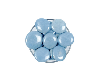 Angelite Flat Worry Stone – Peace, Communication & Emotional Soothing - Heavenly Crystals Online
