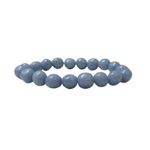 Angelite Tumble Bracelet (9mm) Soothing Energy, Clarity & Higher Guidance - Heavenly Crystals Online