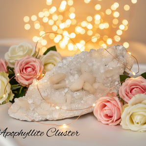 Apophyllite Cluster (1.707kg) – High‑Clarity Crystal for Light, Purification & Upliftment - Heavenly Crystals Online
